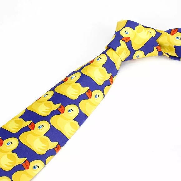Yellow Barney Duck Design Necktie - Picture 2 of 5
